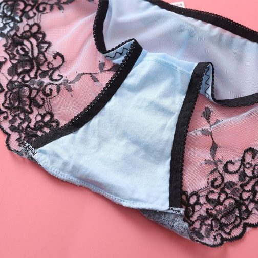 Embroidery Low-Waist Crotch Lace Brief - Image 3