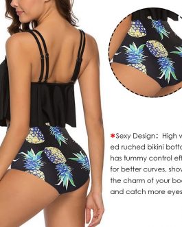 Polka Dots & Pineapple Print Swimming Wear