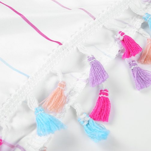Perspective Stripe Multi-color Tassels Cover Up - Image 3