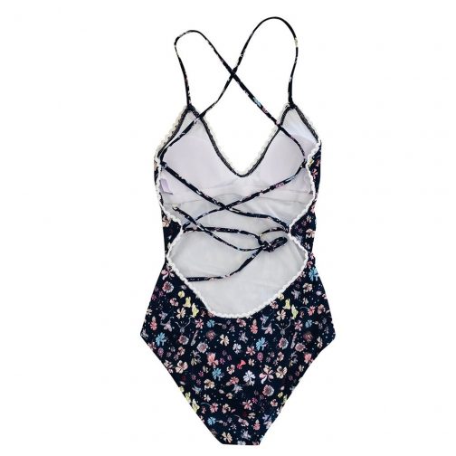 Backless Floral Print Swimwear - Image 3