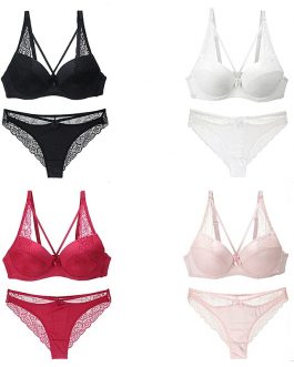 Solid Color Women’s Bra Briefs Set