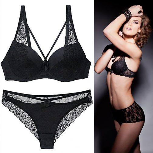 Solid Color Women's Bra Briefs Set