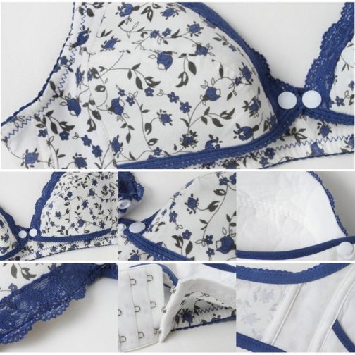 Floral Print Push Up Lace Bra - Image 4