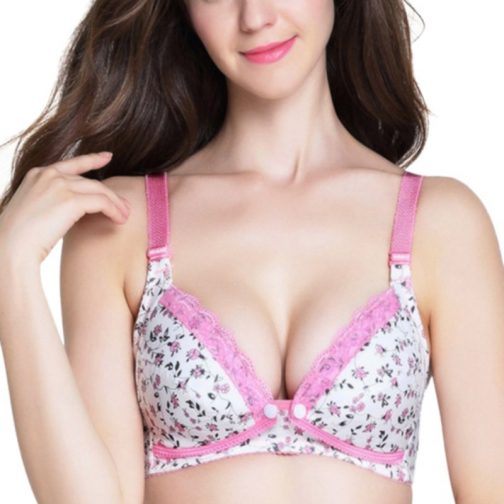 Floral Print Push Up Lace Bra