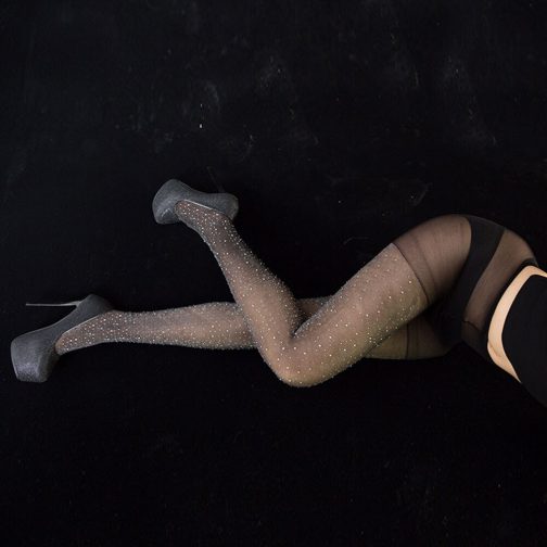 Sparkle Rhinestone Silver Hot Stockings