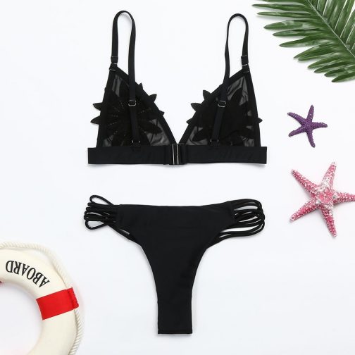Patch Mesh Flower Swimwear - Image 2