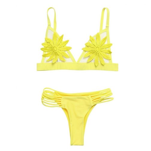 Patch Mesh Flower Swimwear - Image 3
