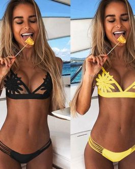 Patch Mesh Flower Swimwear