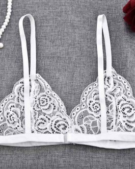 Embroidery Floral See Through Bra