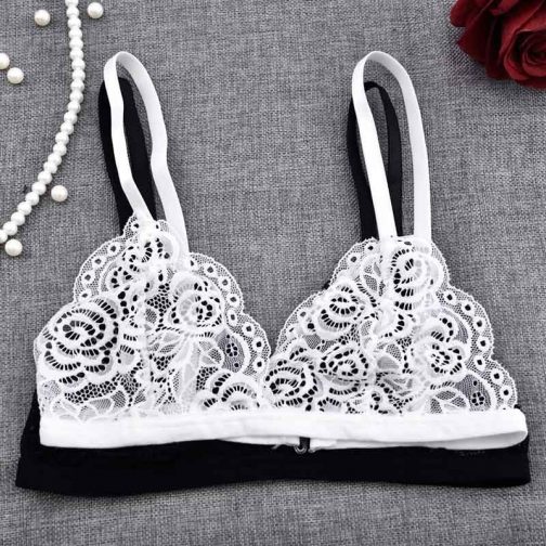 Embroidery Floral See Through Bra