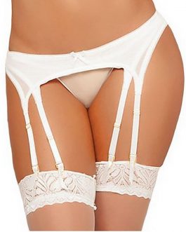 Lady Erotic Bow Perspective Stockings Garter Belt