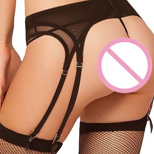 Lady Erotic Bow Perspective Stockings Garter Belt - Image 3