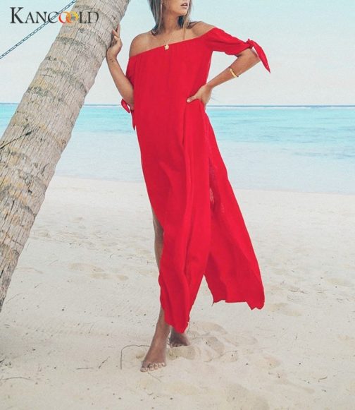 Chiffon Off Shoulder Cover-up - Image 2
