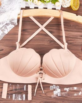 Adjustable Drawstring Shell Bra