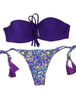 Split Printed Brazilian Swimsuit