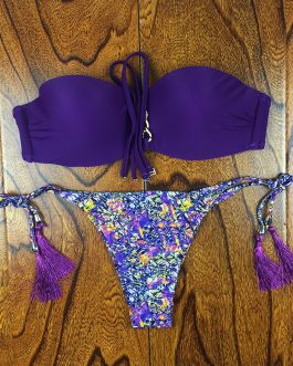 Split Printed Brazilian Swimsuit