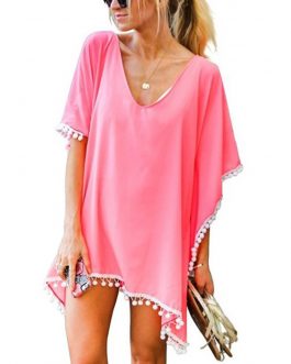 Beach Cover Ups Chiffon Tassels Dress
