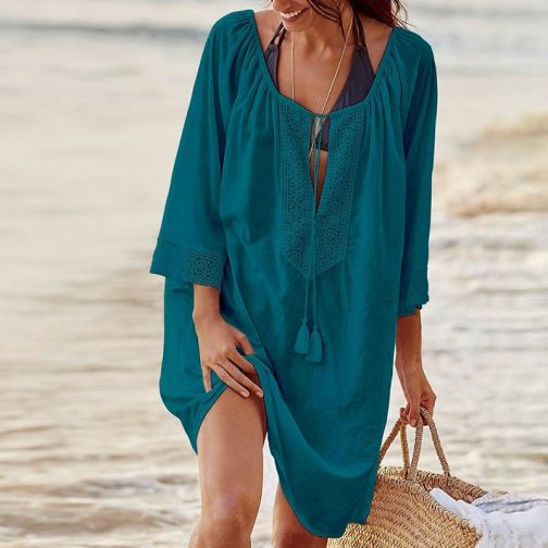 Lace Flare Half Sleeve Cover Up