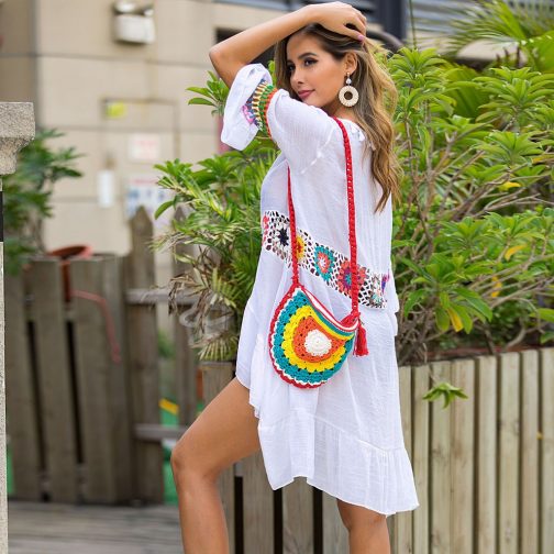 Ruffle High Low Bikini Cover Up