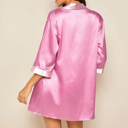 Silk Satin Sleepwear Robe With Belt - Image 3