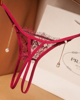 Open Crotch Pearl Pendant Panties