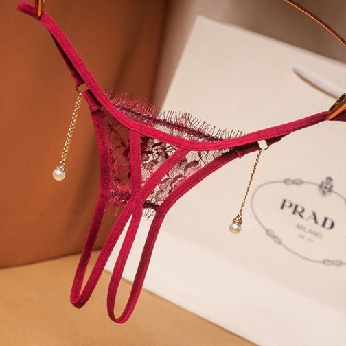 Open Crotch Pearl Pendant Panties - Image 2