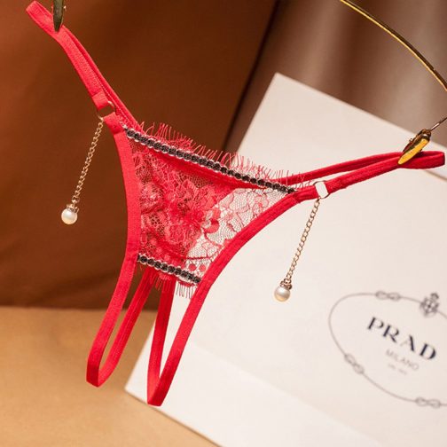 Open Crotch Pearl Pendant Panties - Image 3