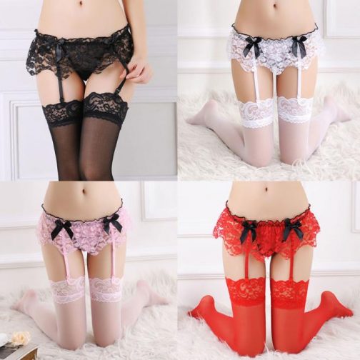 Sexy Lace Garter Belt Stocking G-string Underwear