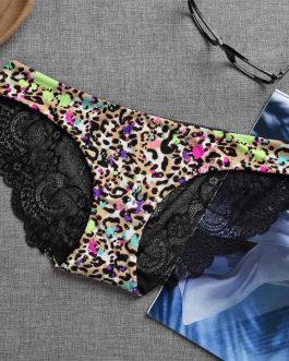 Nylon Leopard Print Low-Rise Panties
