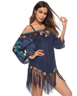 Manual Crochet Knit Hollow-out Cover Up