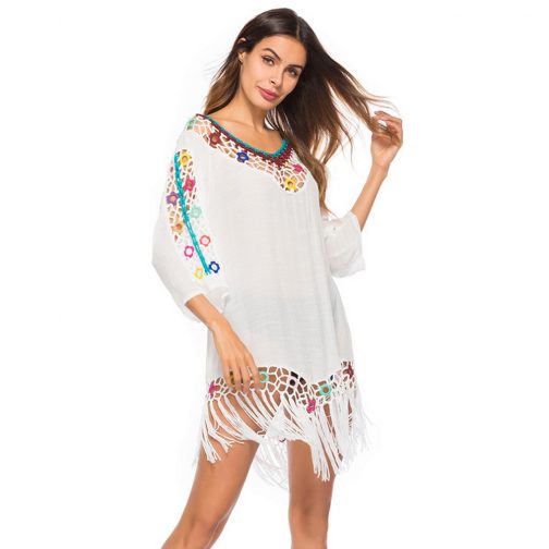 Manual Crochet Knit Hollow-out Cover Up