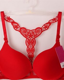 Front Closure Lace Y Line Smooth Surface Bra