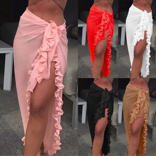 See-Through Wrap Scarf Cover Up