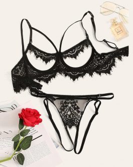 Women Transparent Sexy Bra And Pantie Set