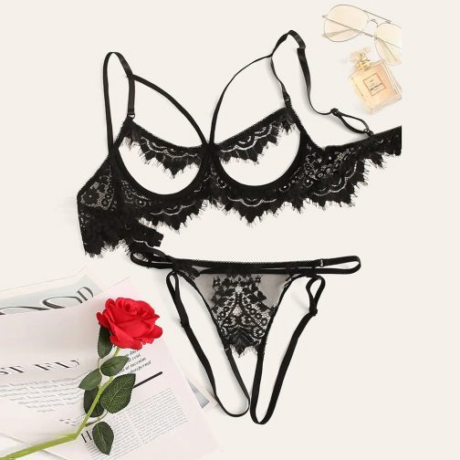 Women Transparent Sexy Bra And Pantie Set