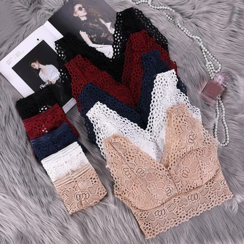 Women Push Up Sexy Bra Set Floral Lace