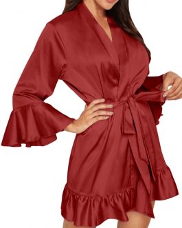 Women Ruffles Robe Sleepwear