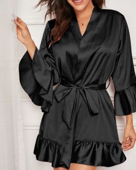 Women Ruffles Robe Sleepwear