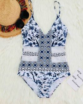 Printed One Piece Swimsuit