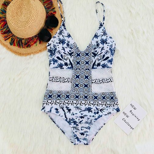 Printed One Piece Swimsuit - Image 2
