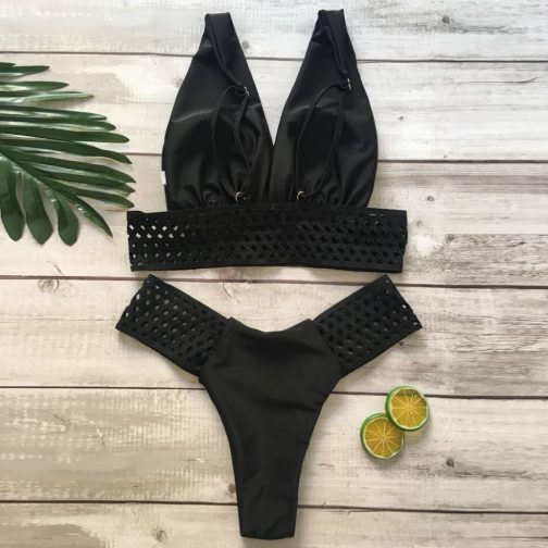Sexy Hollow Out Bikini Set - Image 2